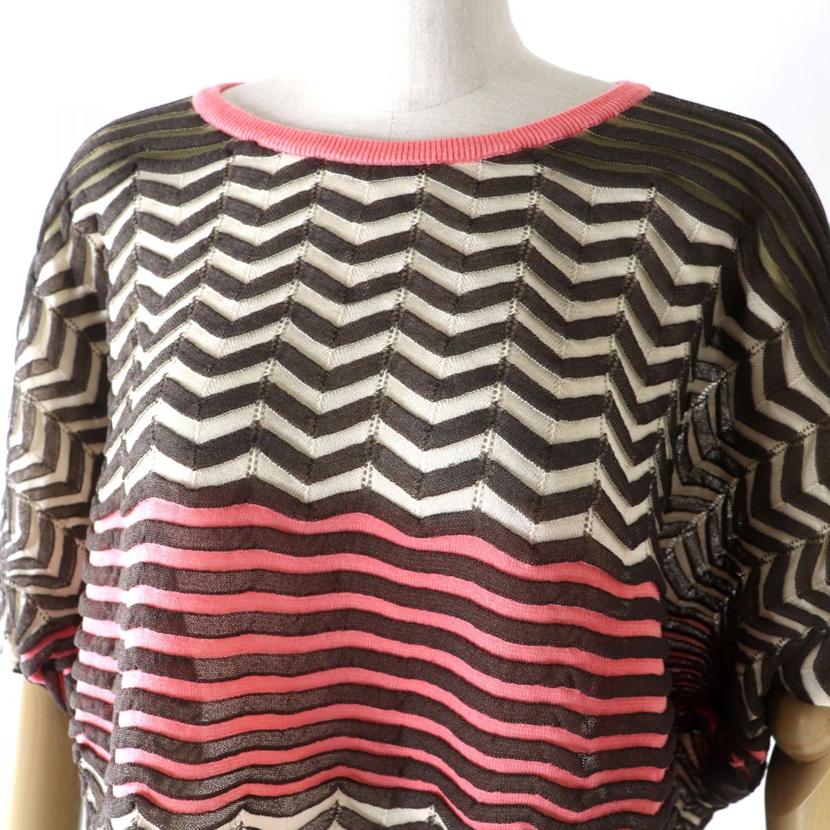 PLEATS PLEASE Women's Chevron Stripe Pullover