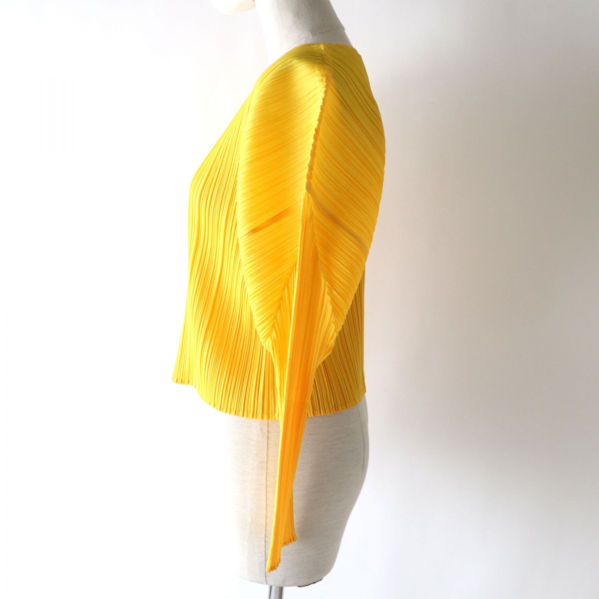 Stainless Steel Pleats Please Cardigan Yellow