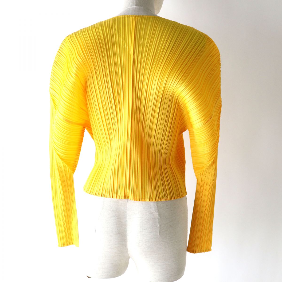 Stainless Steel Pleats Please Cardigan Yellow