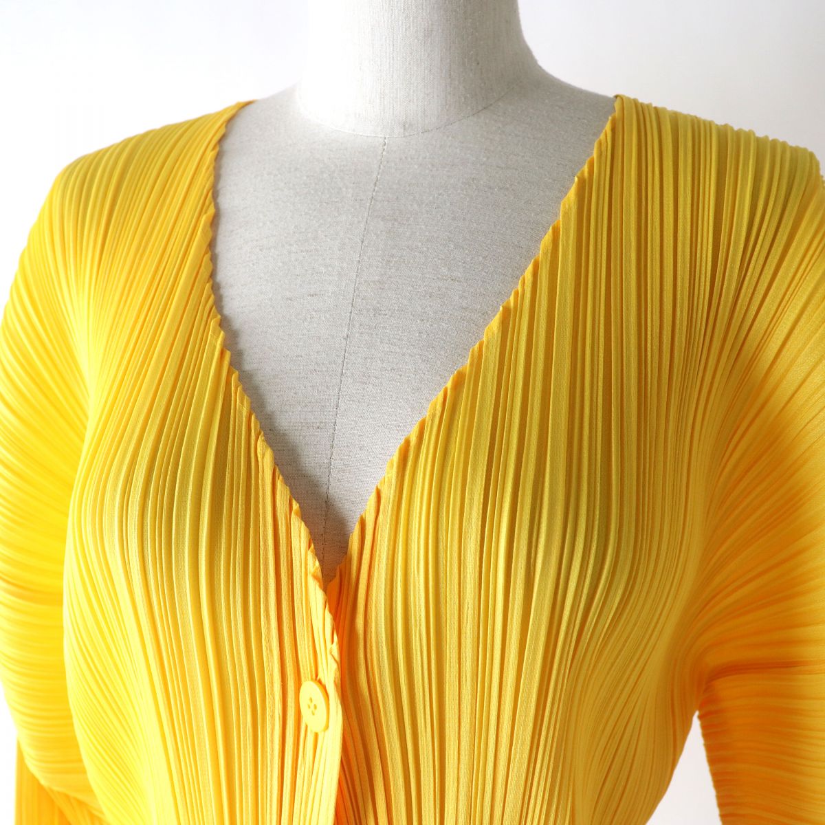 Stainless Steel Pleats Please Cardigan Yellow