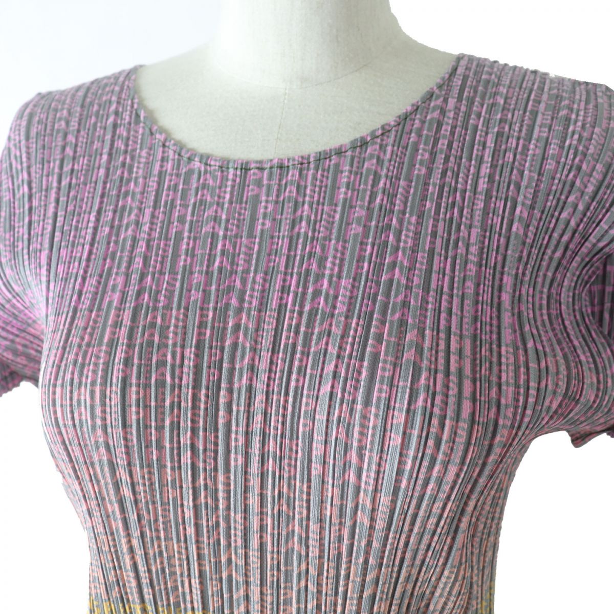 Issey Miyake Pleats Please Logo Print Top