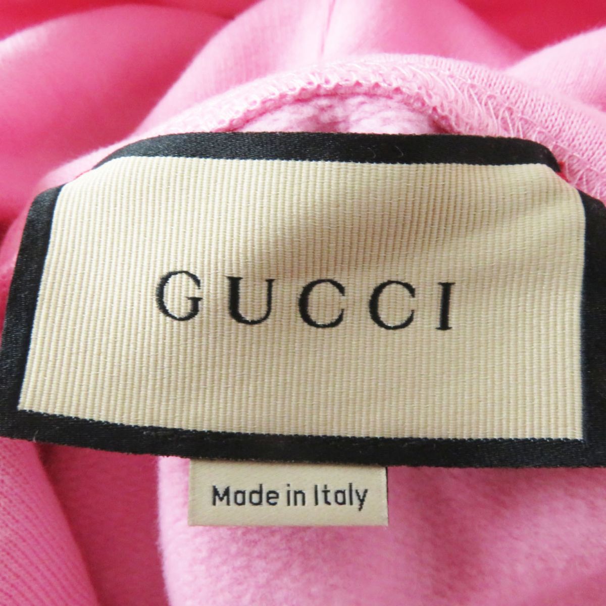 GUCCI Women's Embroidered Cropped Hoodie Pink M