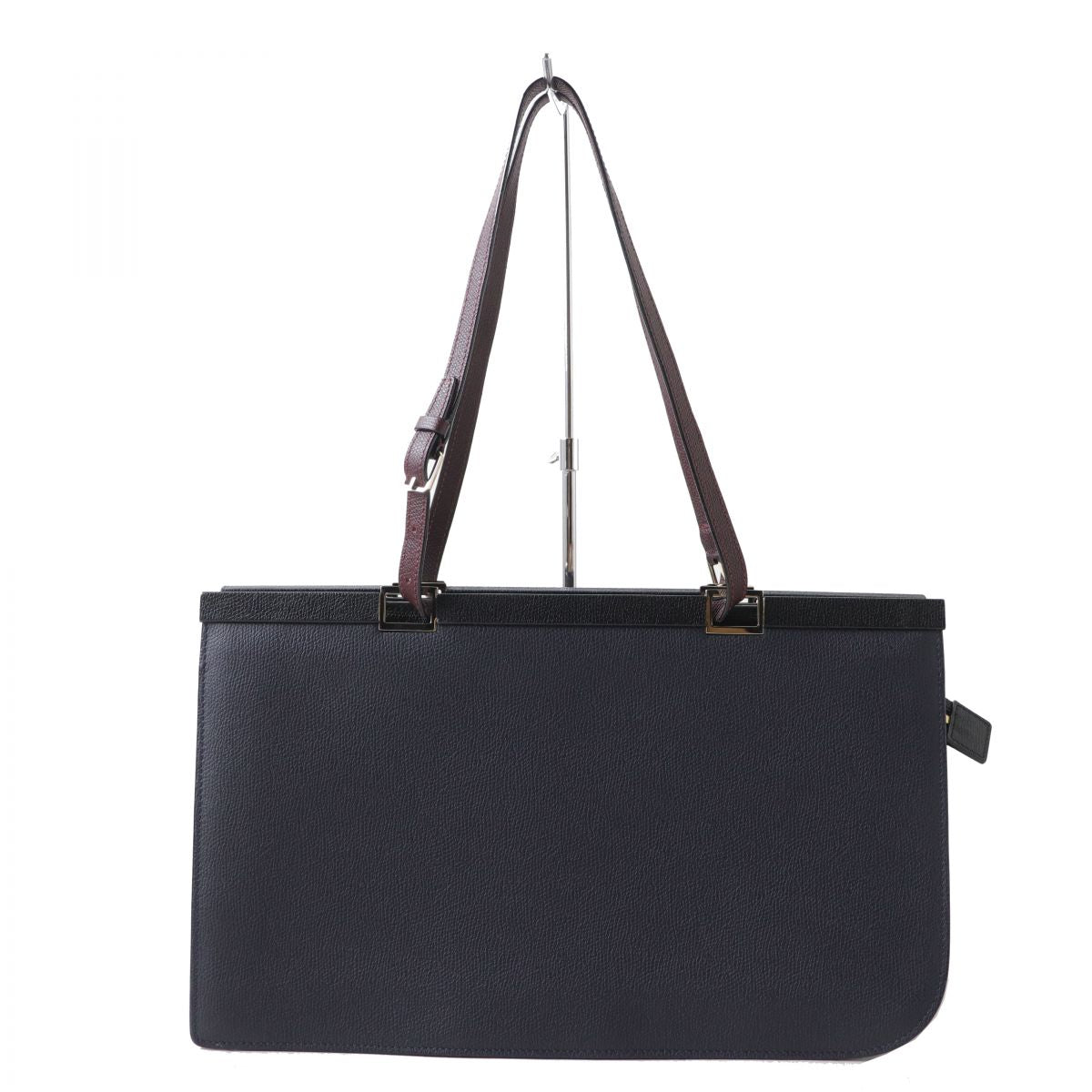 Valextra Leather Shoulder Bag Dark Navy