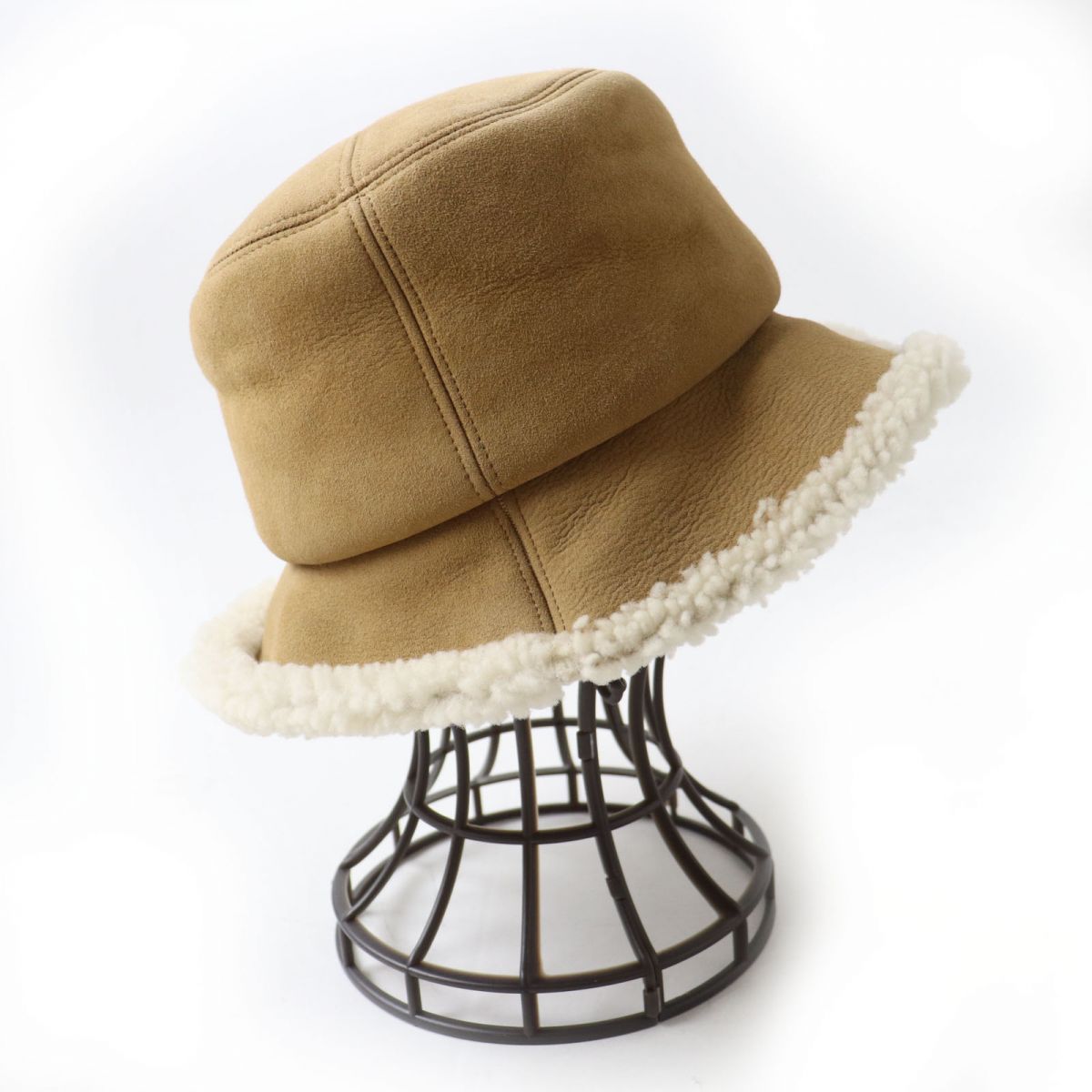 Christian Dior Women's Bob Mouton Hat Camel