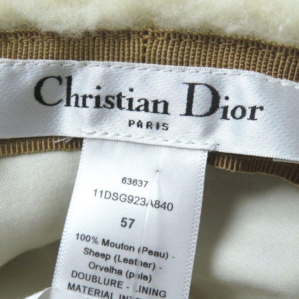 Christian Dior Women's Bob Mouton Hat Camel