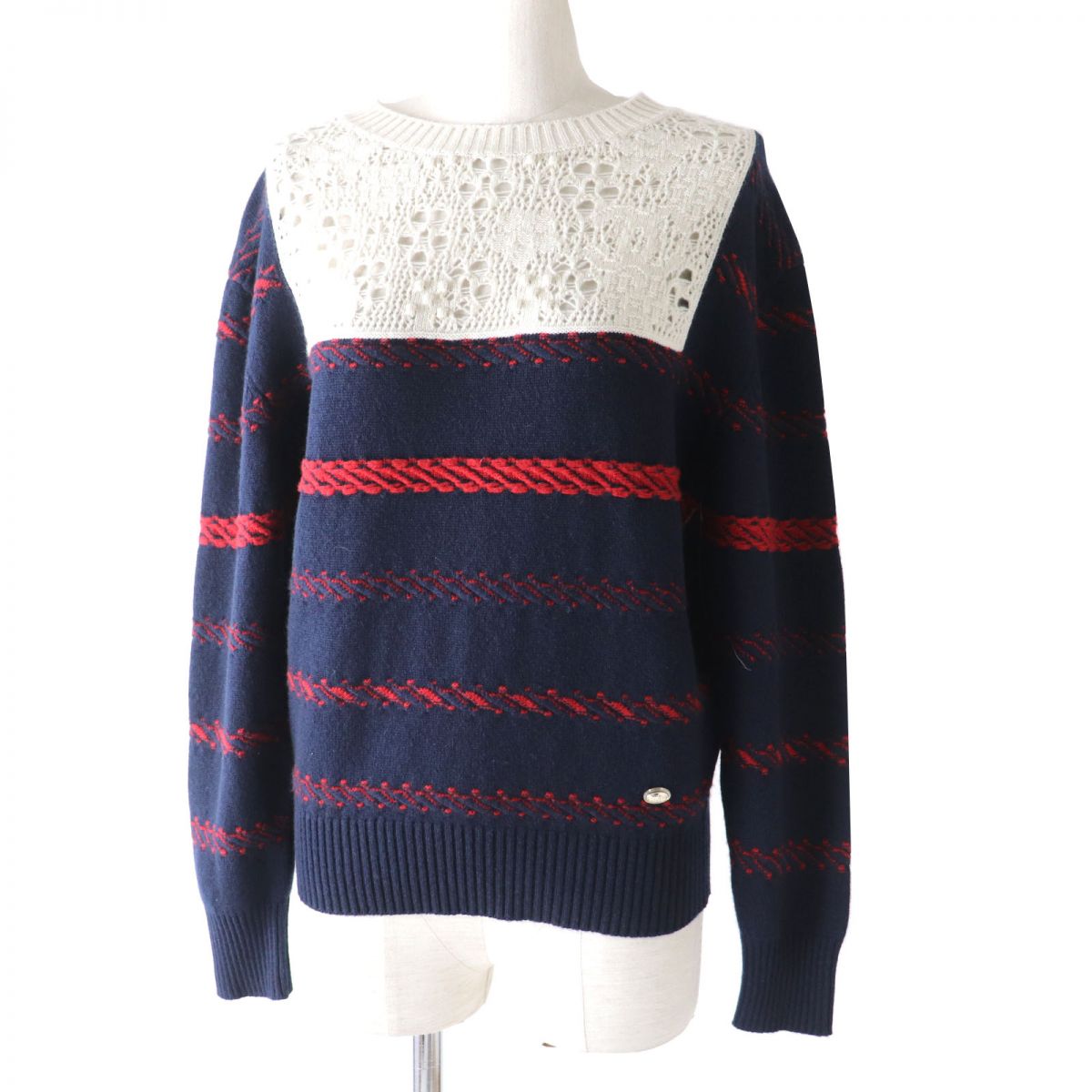 Chanel Cashmere Knit Pullover COCO Mark Plate