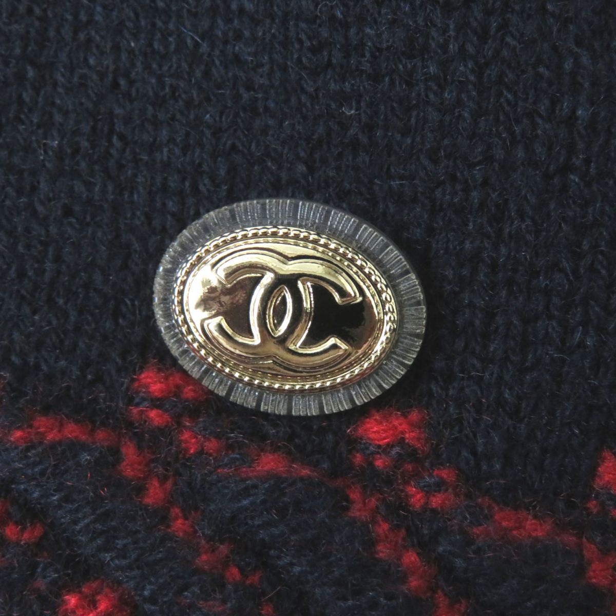 Chanel Cashmere Knit Pullover COCO Mark Plate