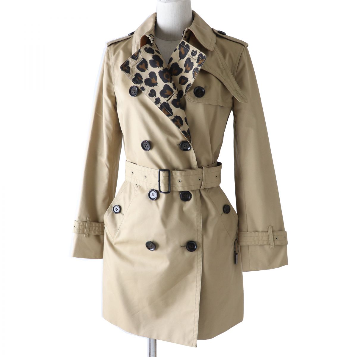 Coach Women's Leopard Trench Coat XS F33868