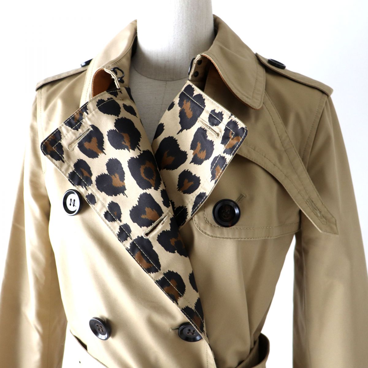 Coach Women's Leopard Trench Coat XS F33868