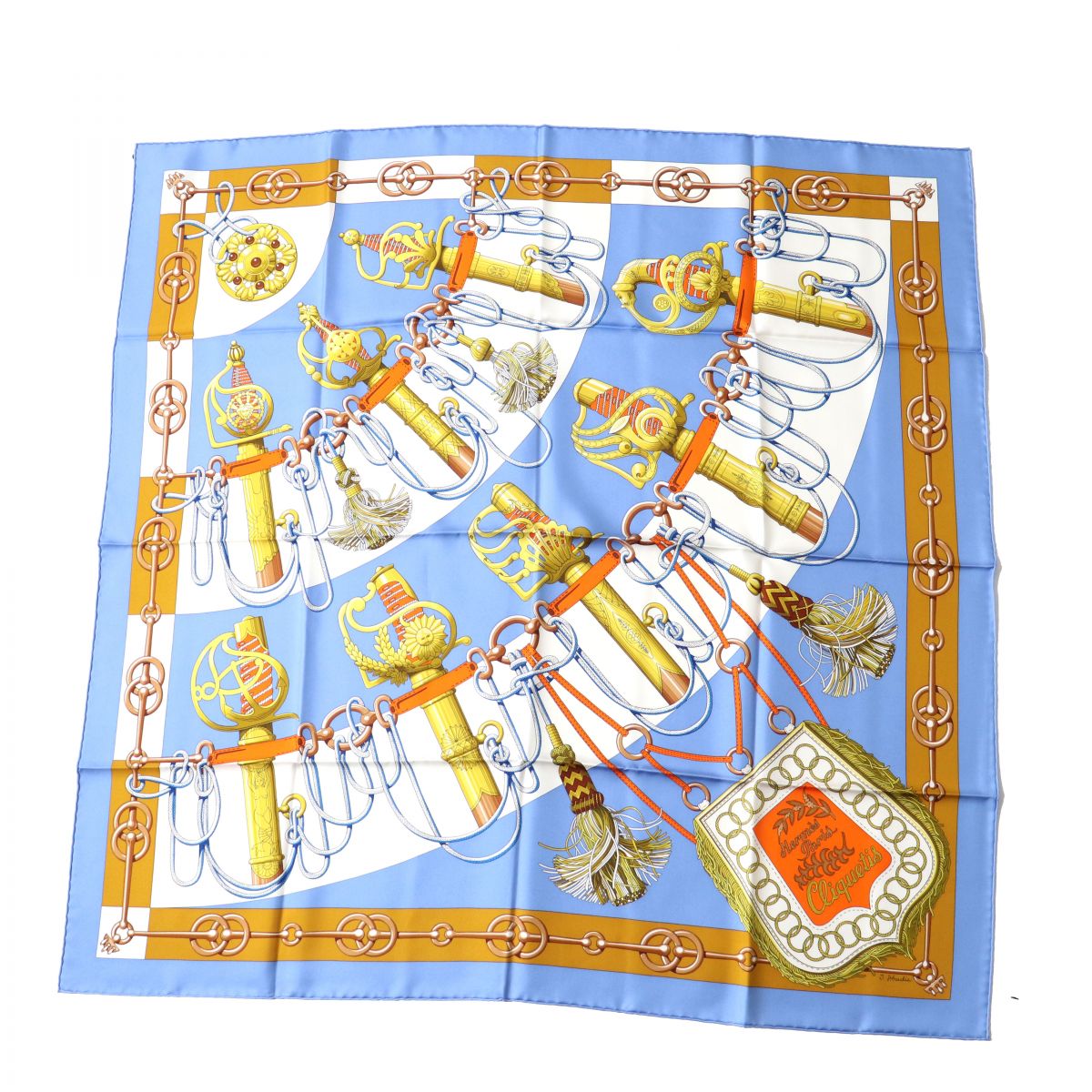 Hermes Carre 90 Cliqutis Silk Scarf