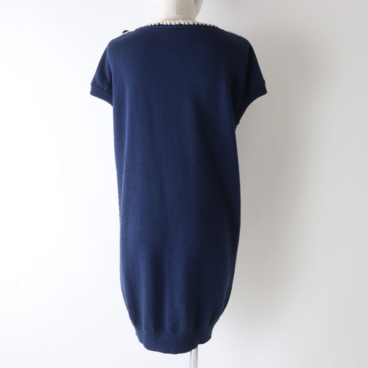 Chanel Knit Dress Navy Ivory 38