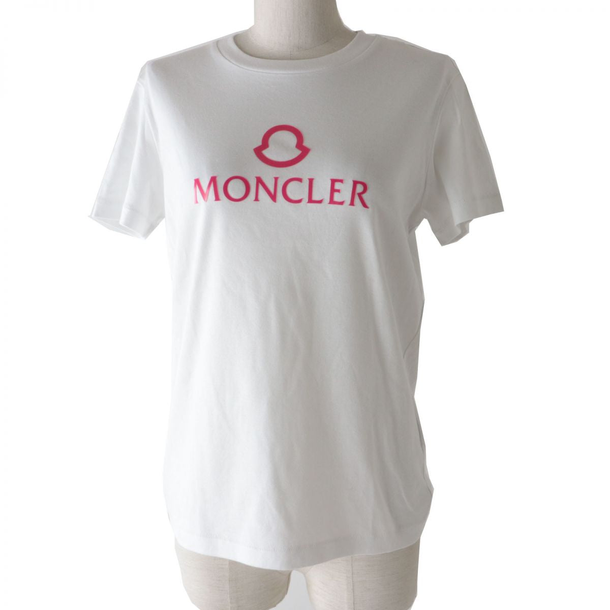 Moncler Cotton Logo T-Shirt XS White Pink