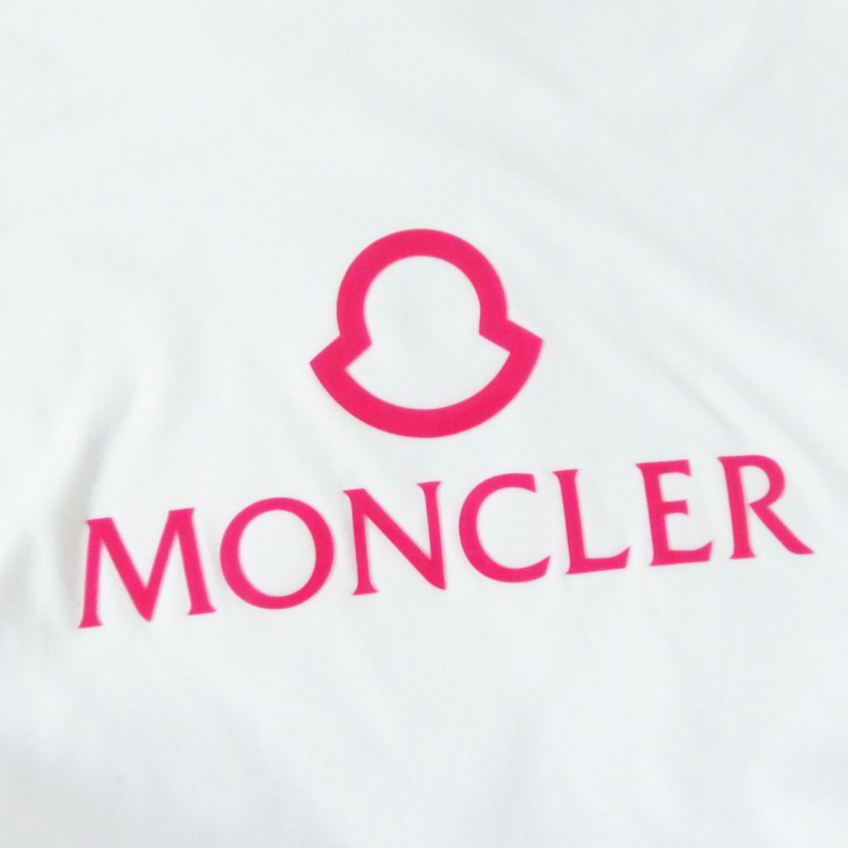 Moncler Cotton Logo T-Shirt XS White Pink