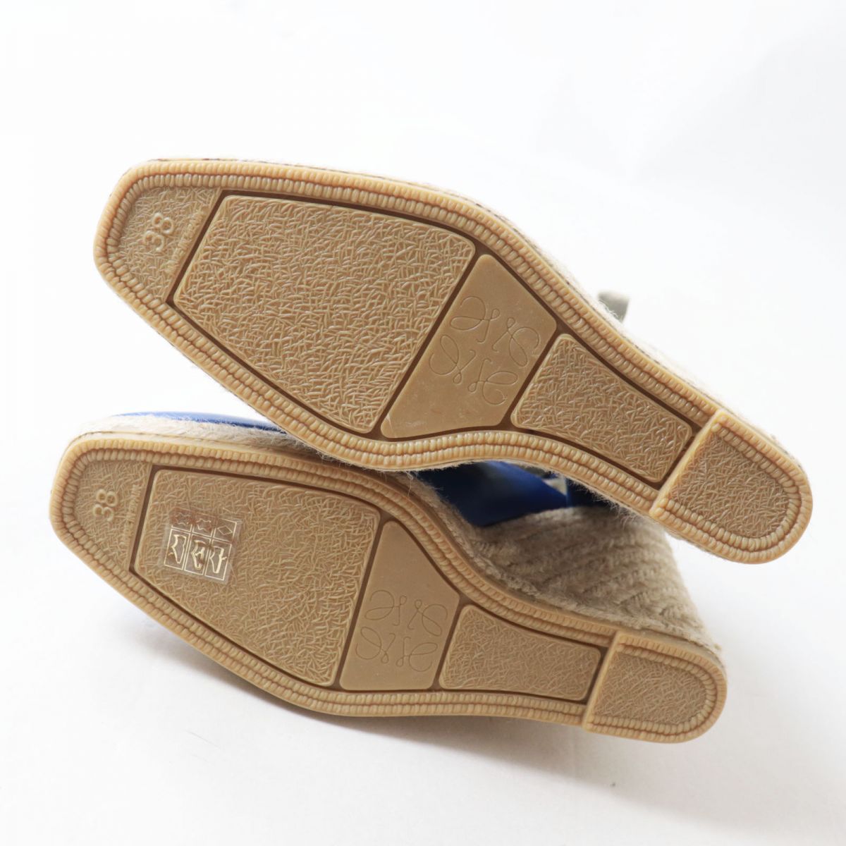 Loewe Leather Jute Wedge Espadrille Sandals