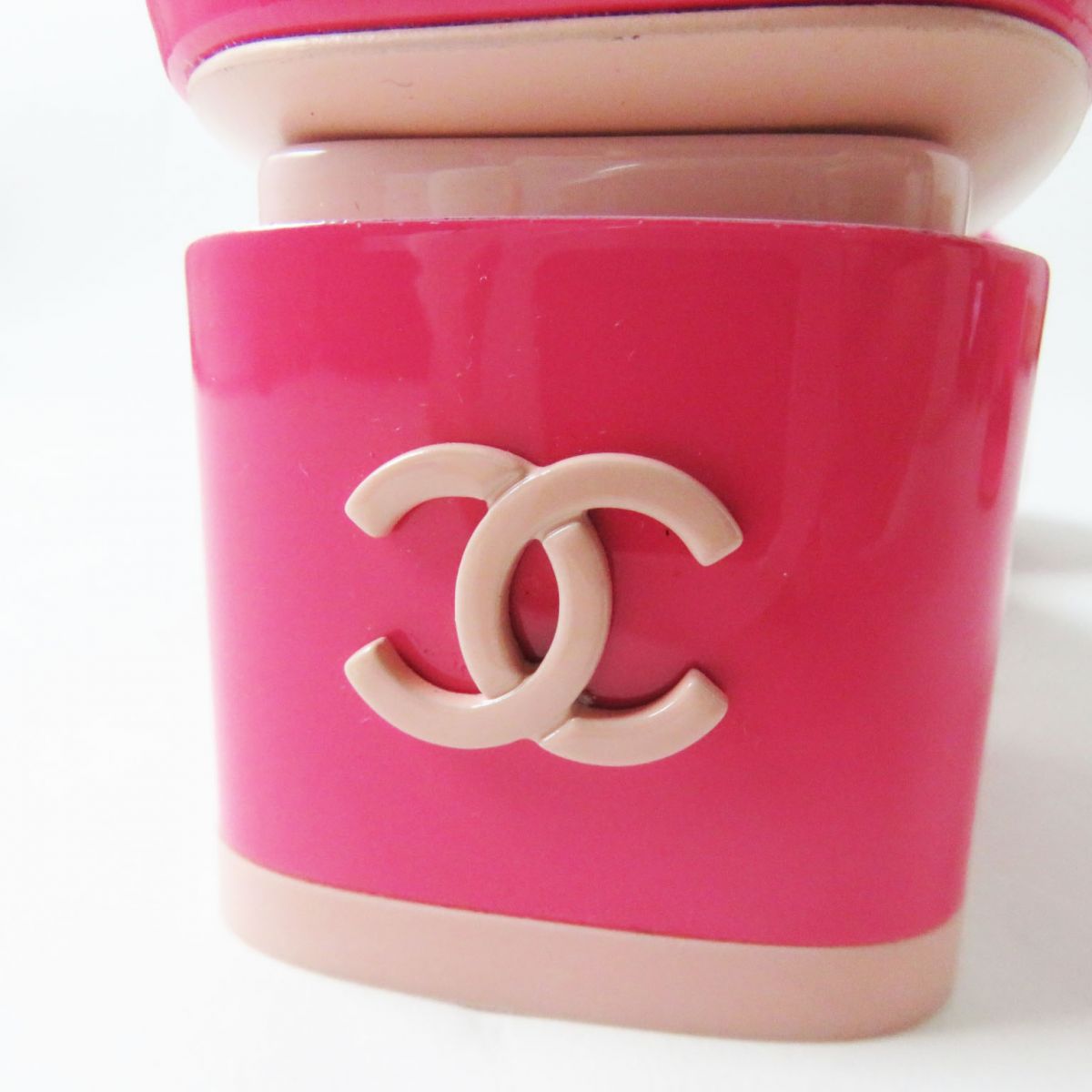 Chanel COCO Mark Patent Leather Mules Pink