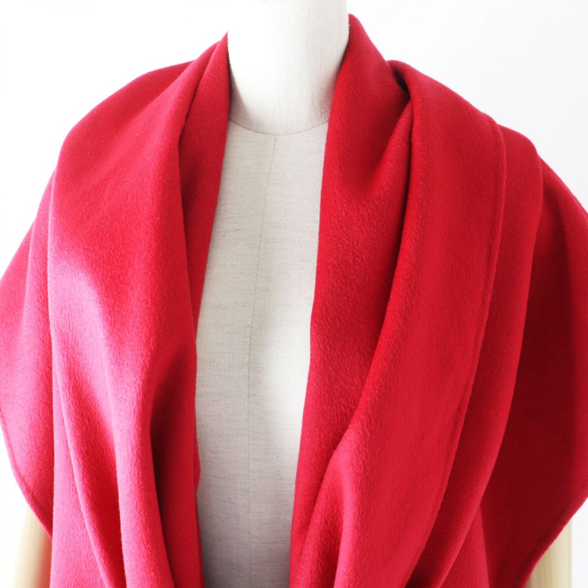 Hermes Cashmere Poncho Cape Coat Red