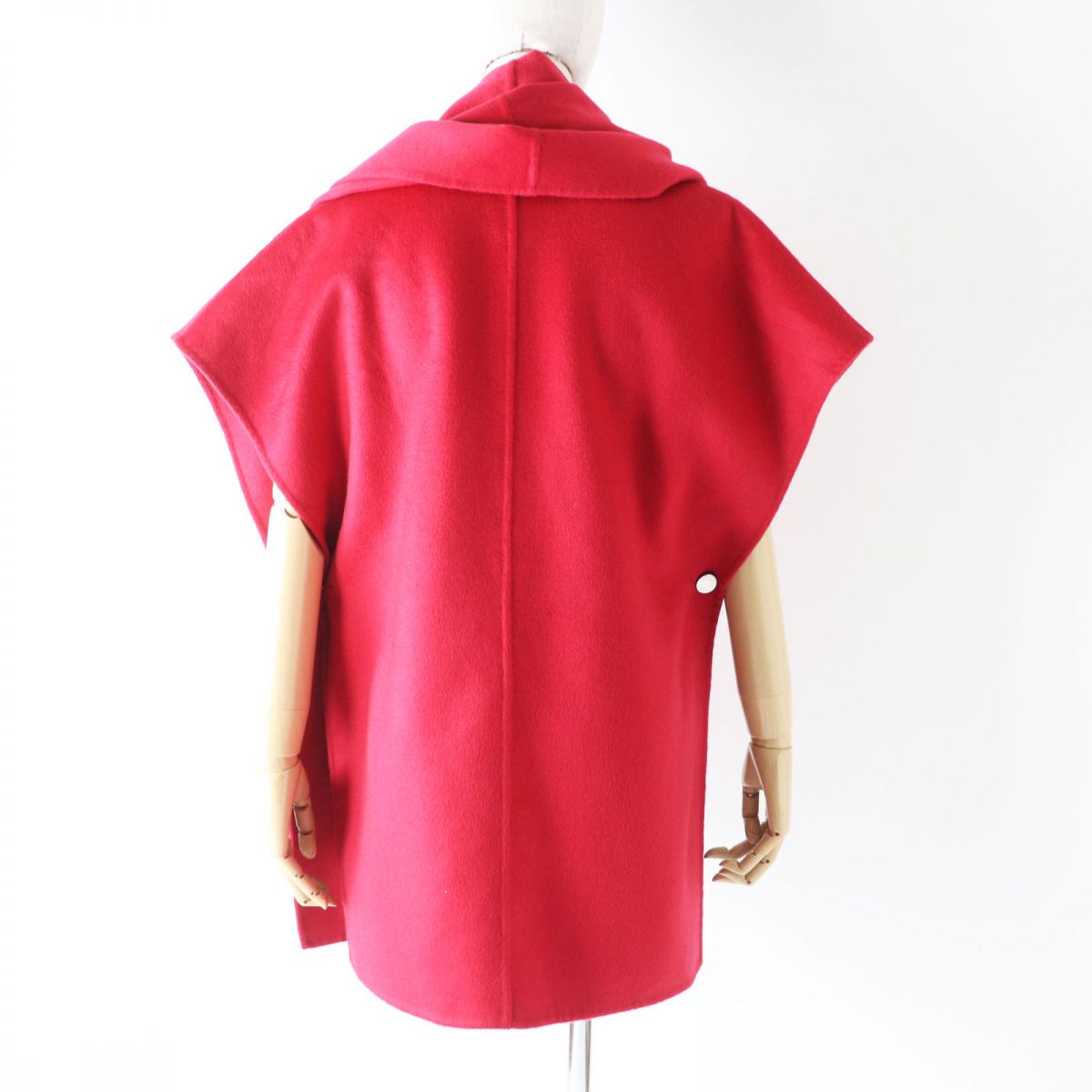 Hermes Cashmere Poncho Cape Coat Red