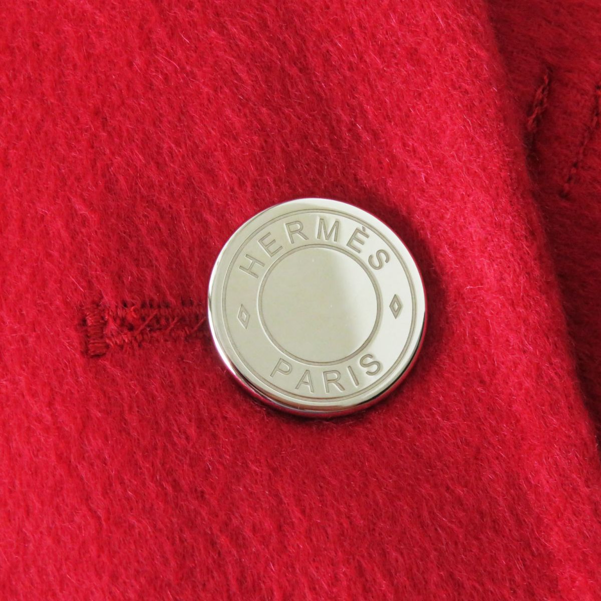 Hermes Cashmere Poncho Cape Coat Red