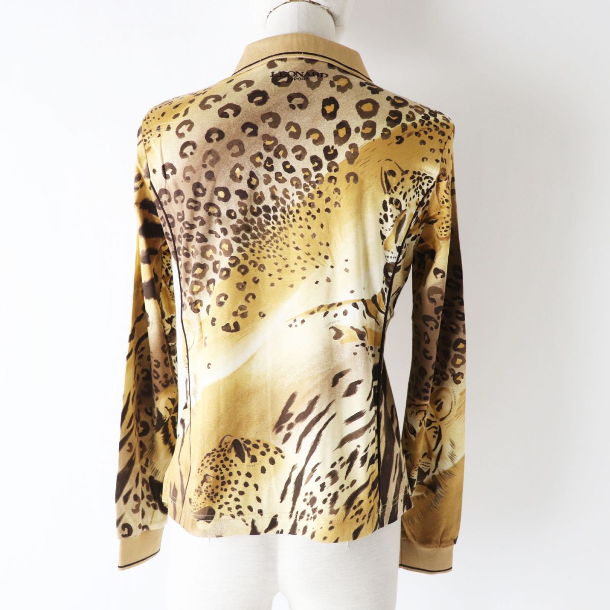 Leonard Sport Women's Half-Zip Rhinestone Leopard Top