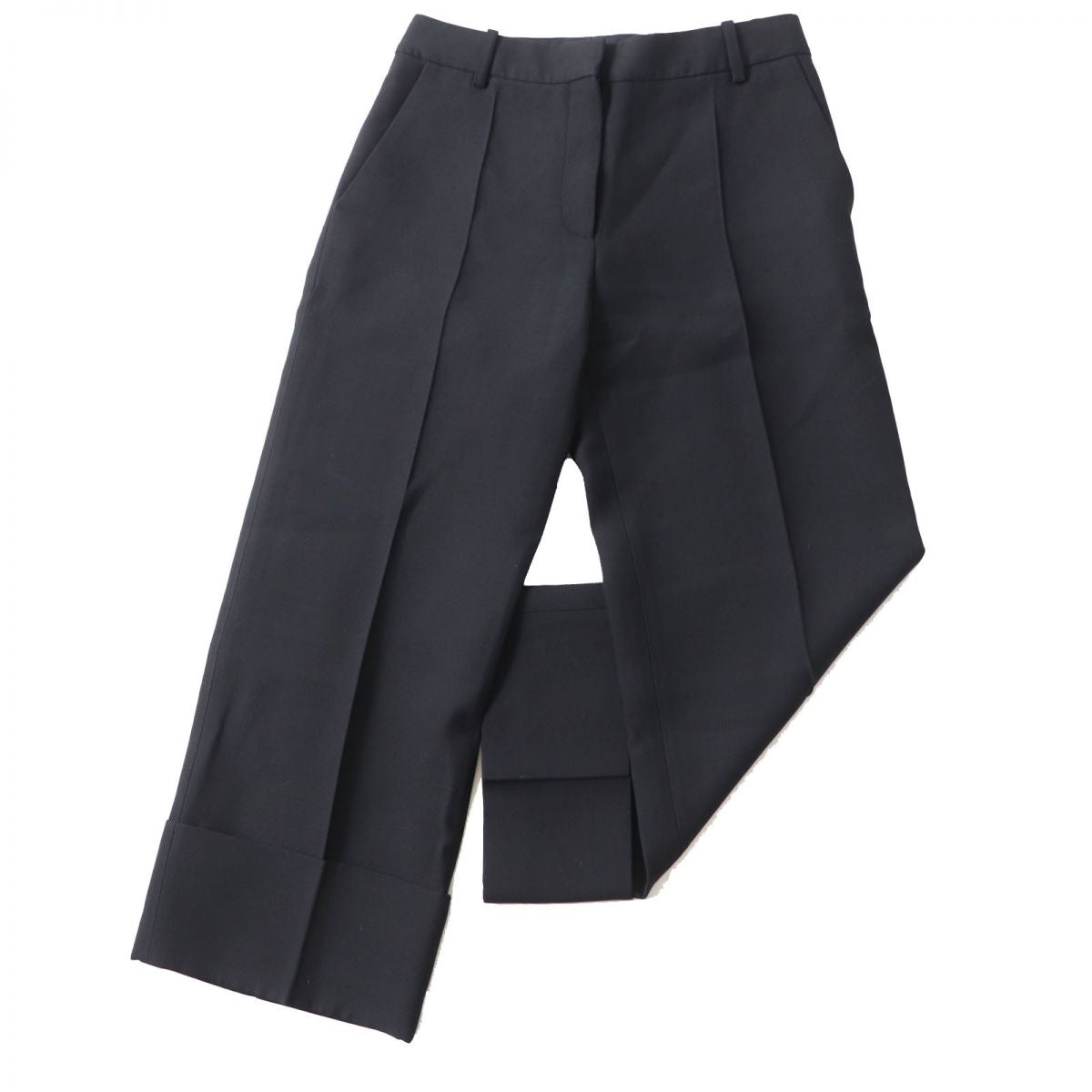 Valentino Wool Silk Cropped Pants Black Size 40