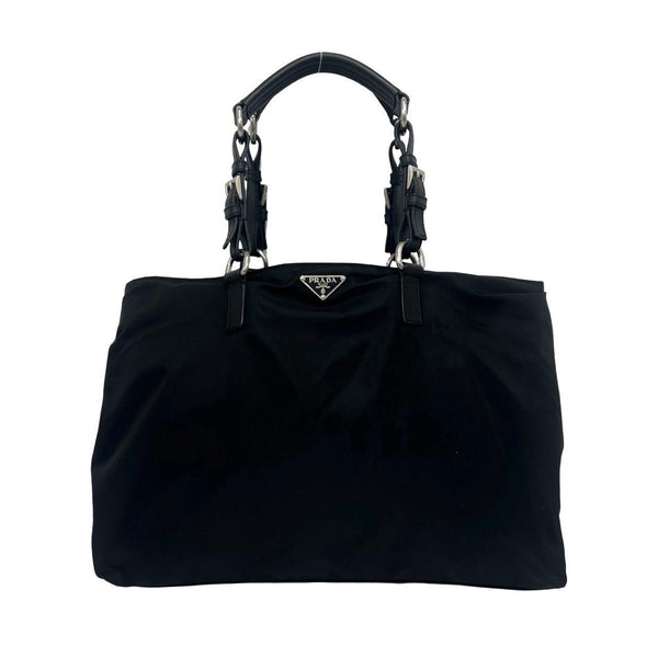 Prada Tessuto Nylon Leather Tote Bag