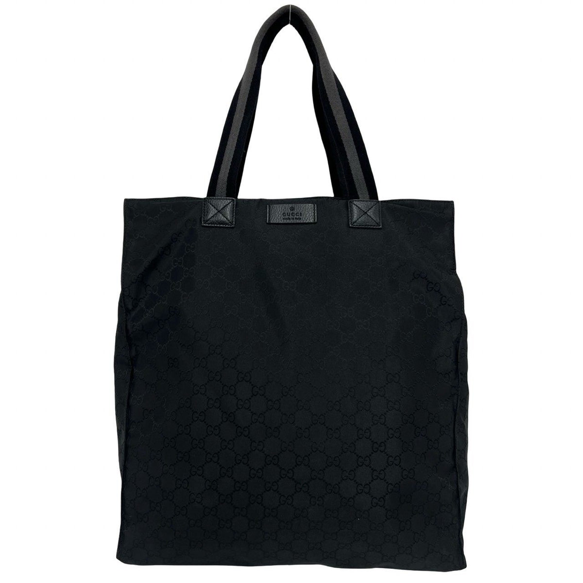 Gucci GG Nylon Leather Tote Bag