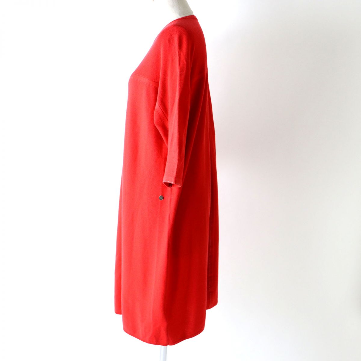 Hermes Wool Tunic Vermilion Silver Size 34