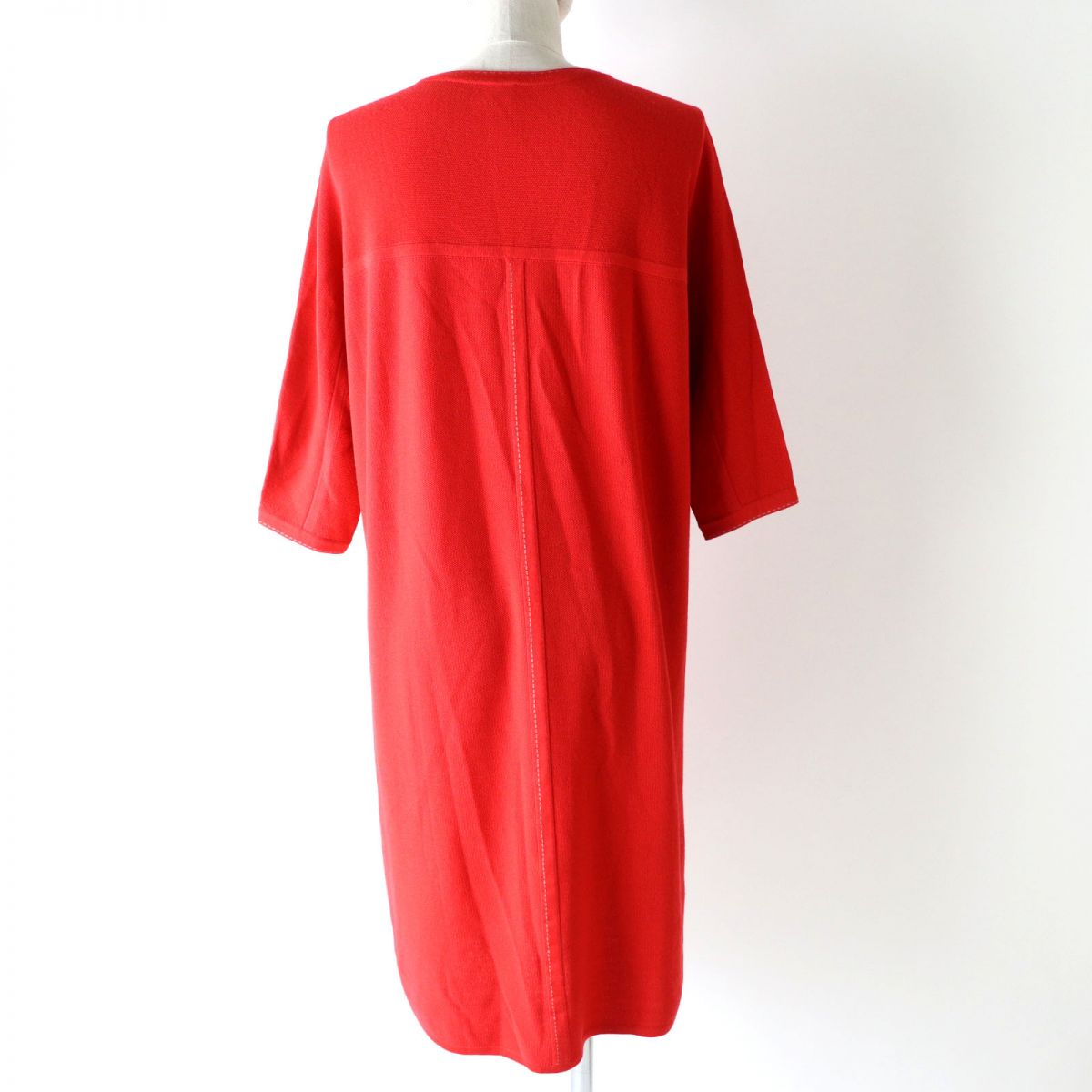 Hermes Wool Tunic Vermilion Silver Size 34