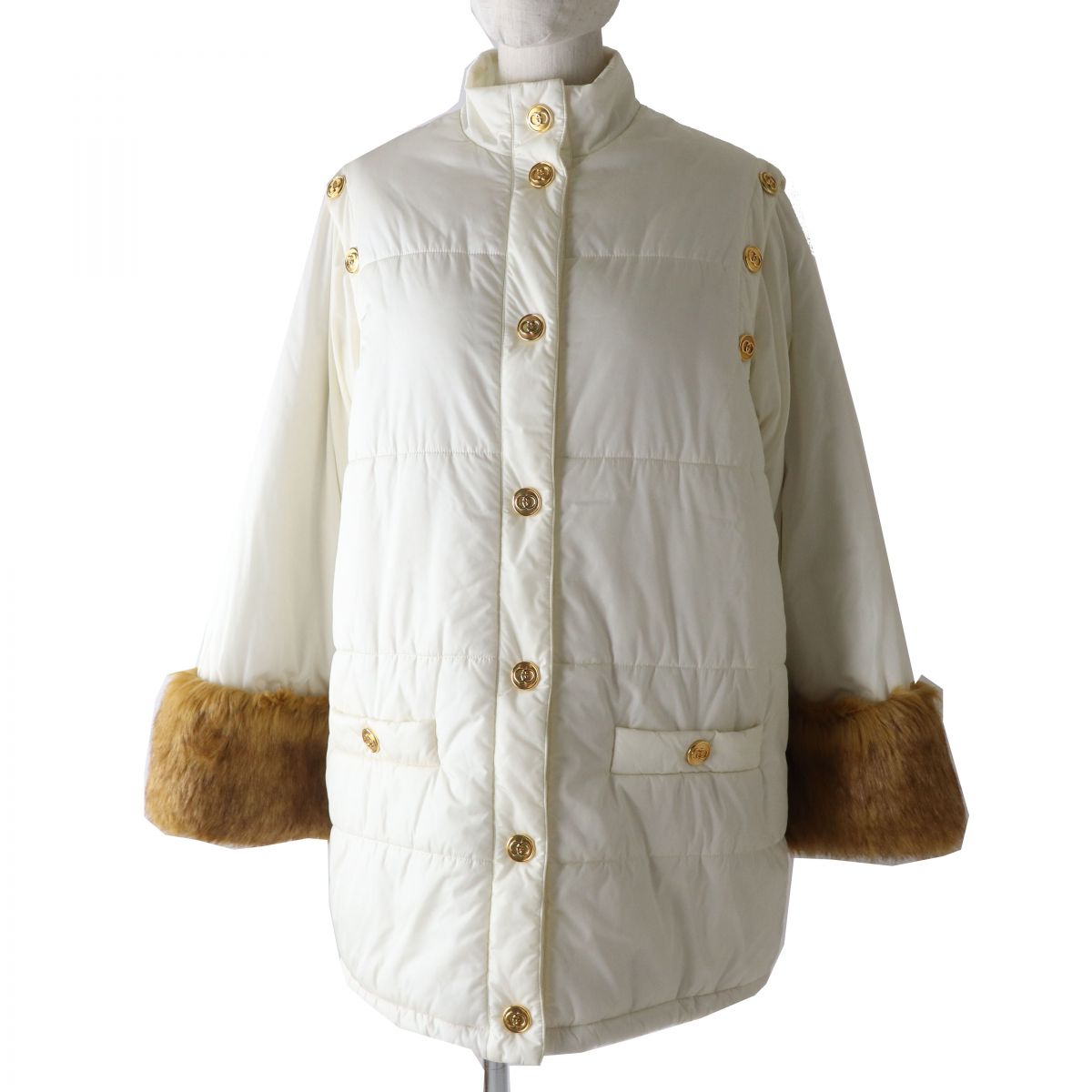 Gucci 2WAY Padded Coat/Vest Faux Fur 38