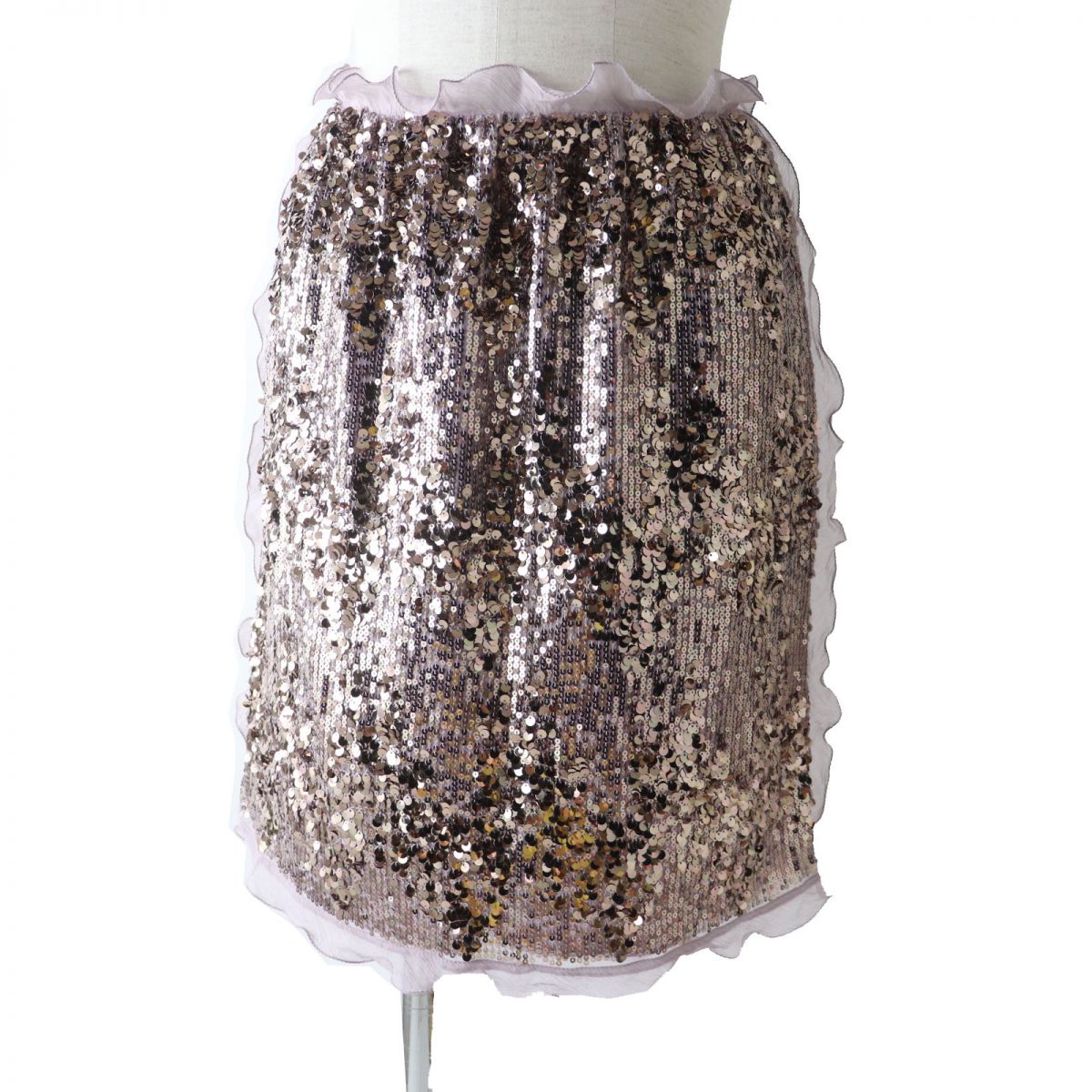 Fendi Lilac Sequin Embroidery Mini Skirt