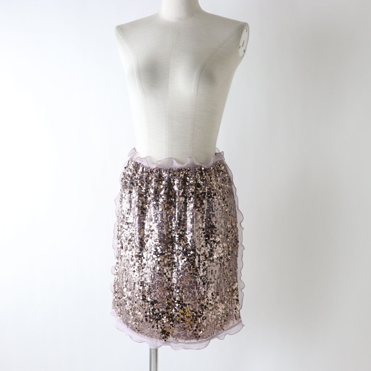 Fendi Lilac Sequin Embroidery Mini Skirt