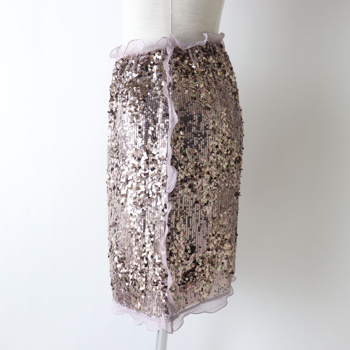 Fendi Lilac Sequin Embroidery Mini Skirt