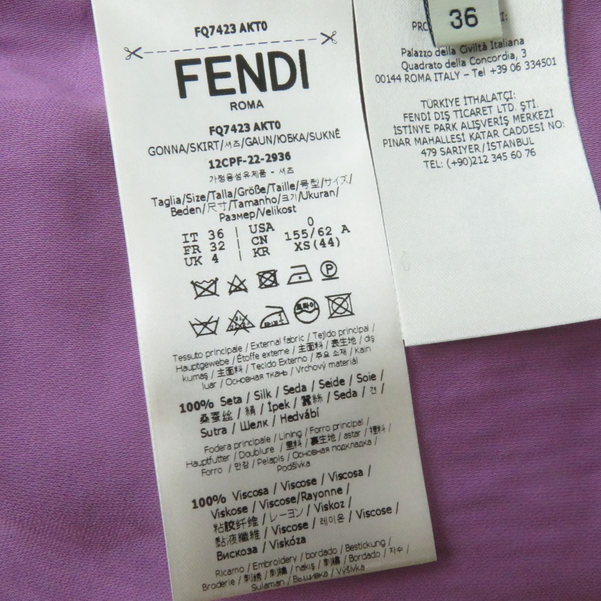 Fendi Lilac Sequin Embroidery Mini Skirt