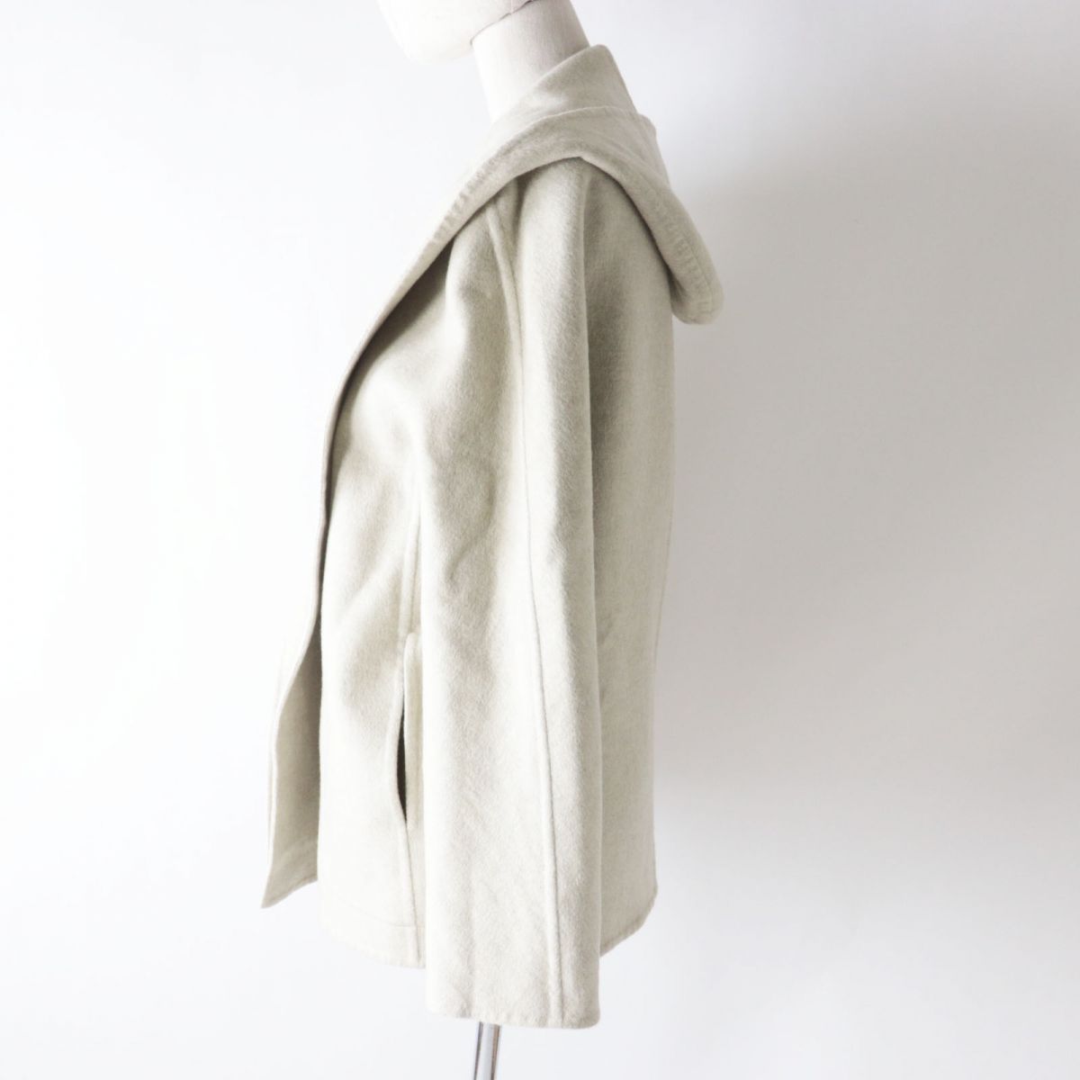 Hermes Cashmere Reversible Coat Light Grey 36