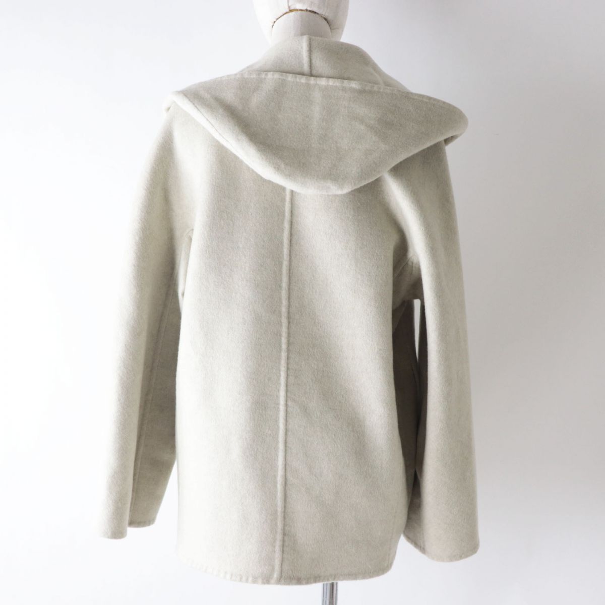 Hermes Cashmere Reversible Coat Light Grey 36