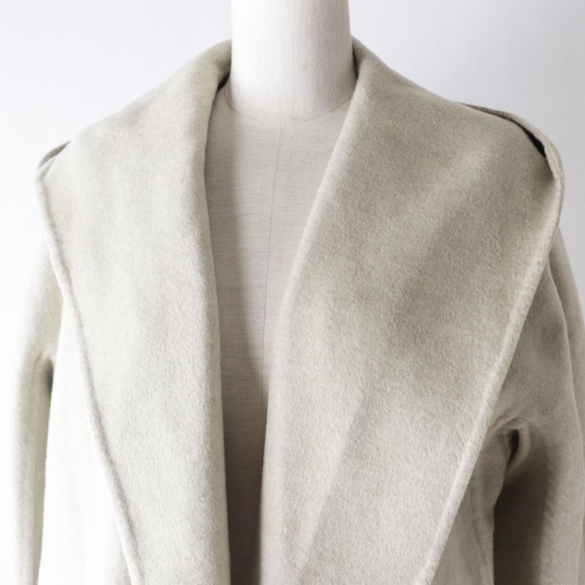 Hermes Cashmere Reversible Coat Light Grey 36