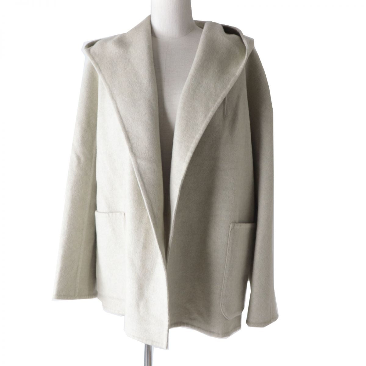 Hermes Cashmere Reversible Coat Light Grey 36