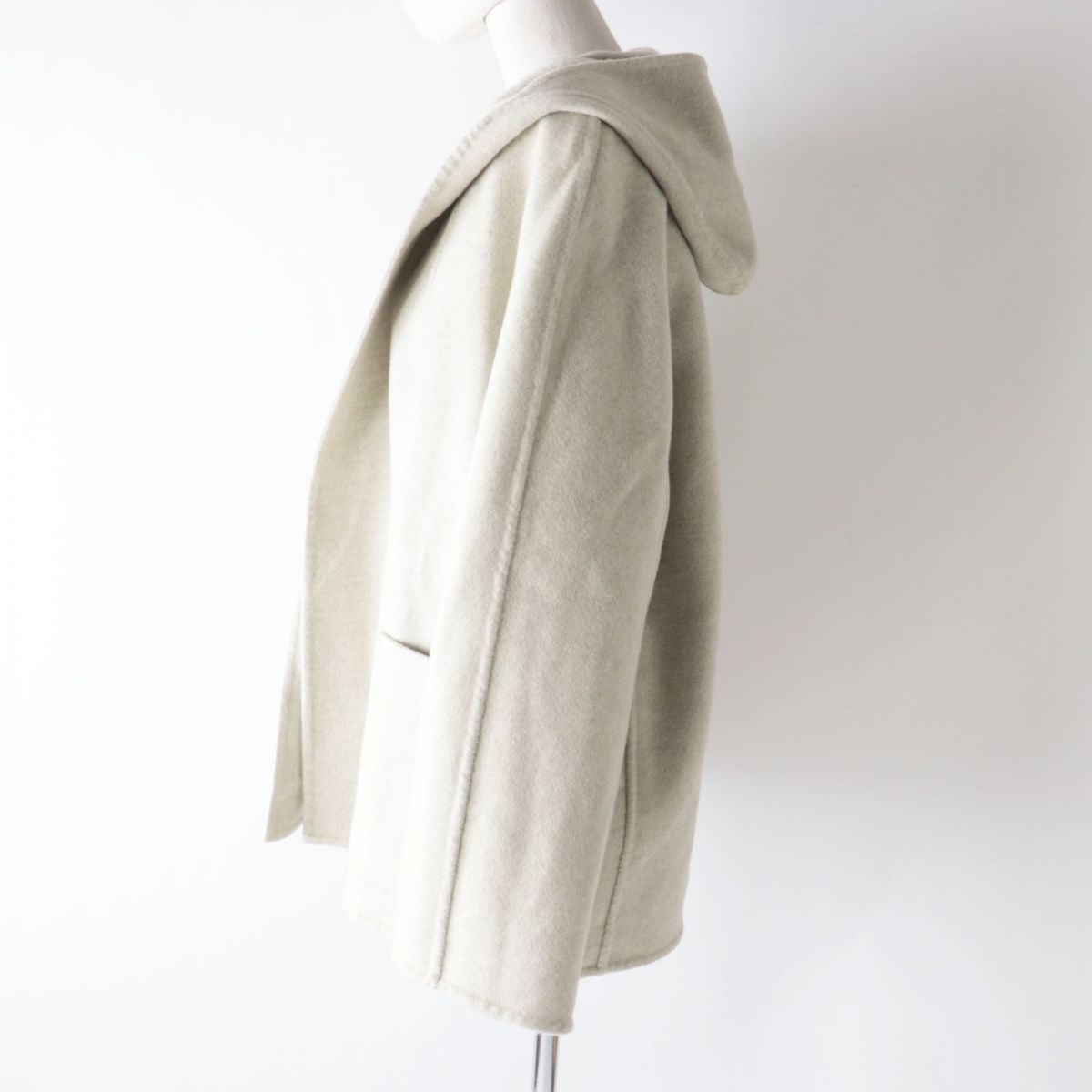 Hermes Cashmere Reversible Coat Light Grey 36