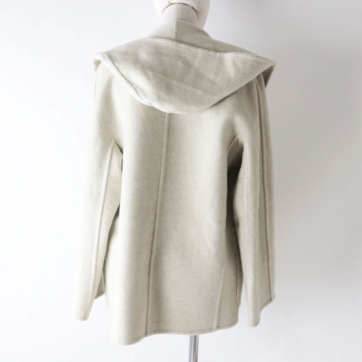 Hermes Cashmere Reversible Coat Light Grey 36