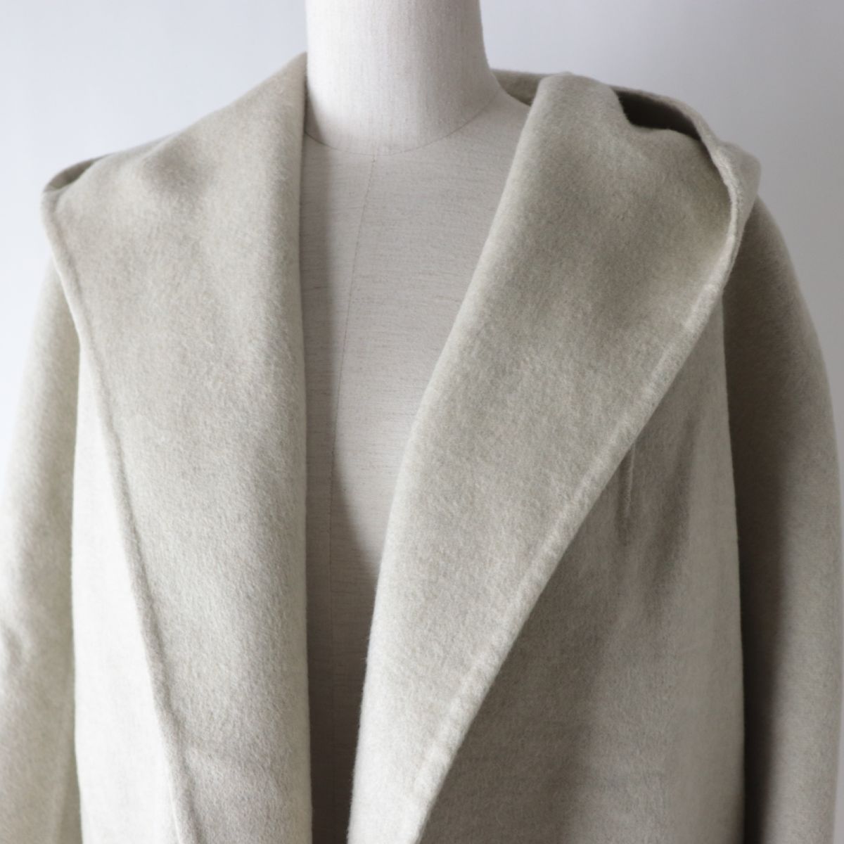 Hermes Cashmere Reversible Coat Light Grey 36