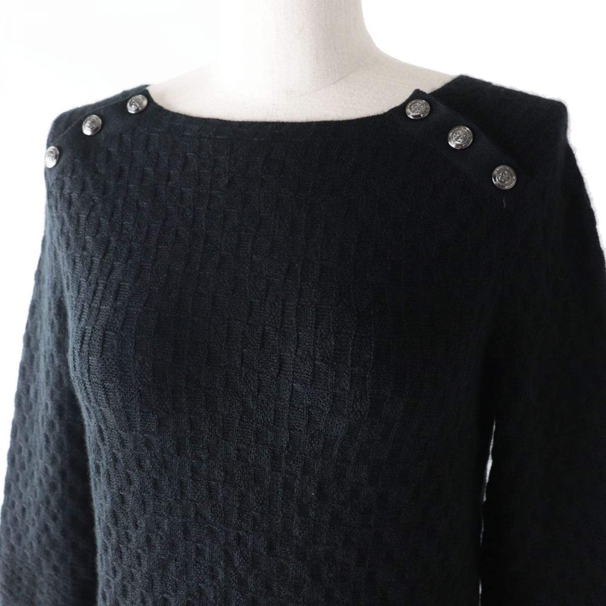 Chanel Cashmere Silk Knit Pullover Black 34