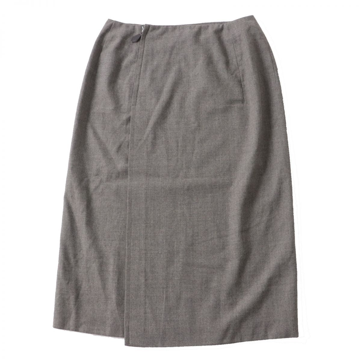 Hermes Women's Wool Long Tight Skirt Gray 38