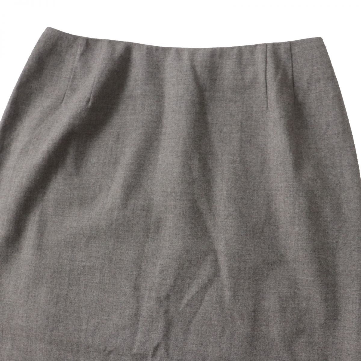 Hermes Women's Wool Long Tight Skirt Gray 38