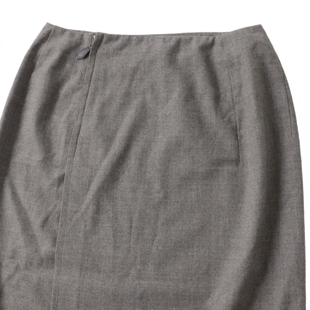 Hermes Women's Wool Long Tight Skirt Gray 38