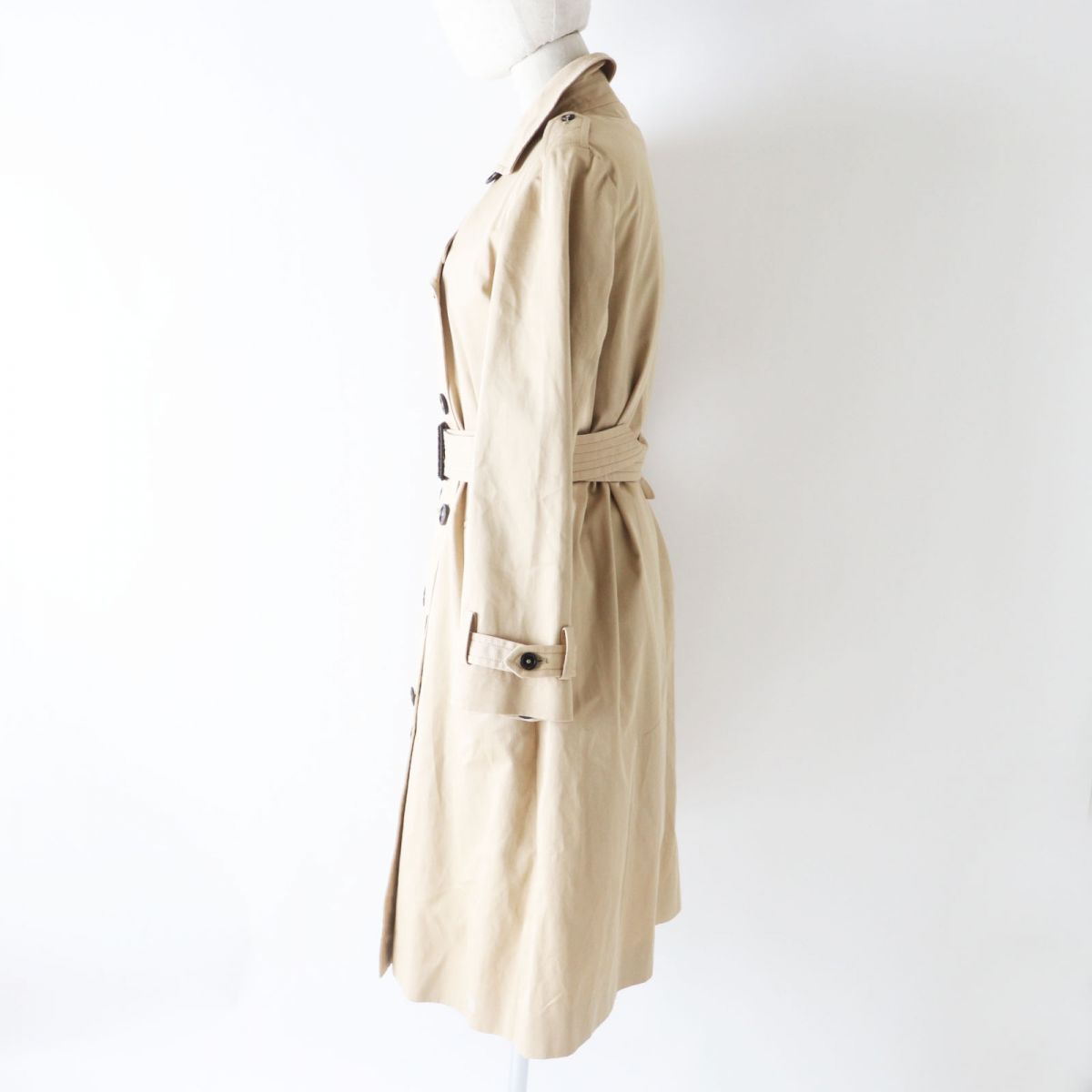 Louis Vuitton Monogram Wool Trench Coat Women Beige