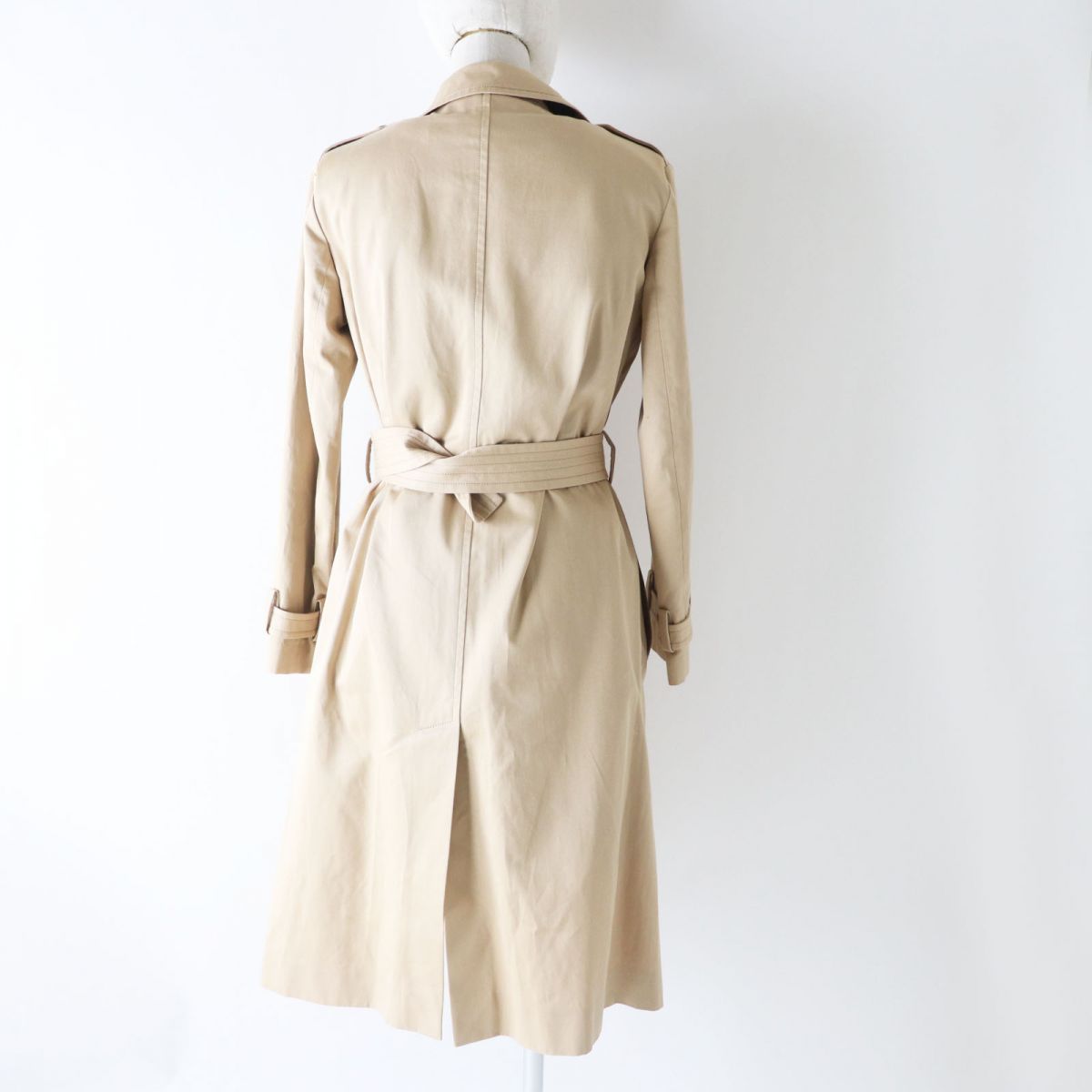 Louis Vuitton Monogram Wool Trench Coat Women Beige