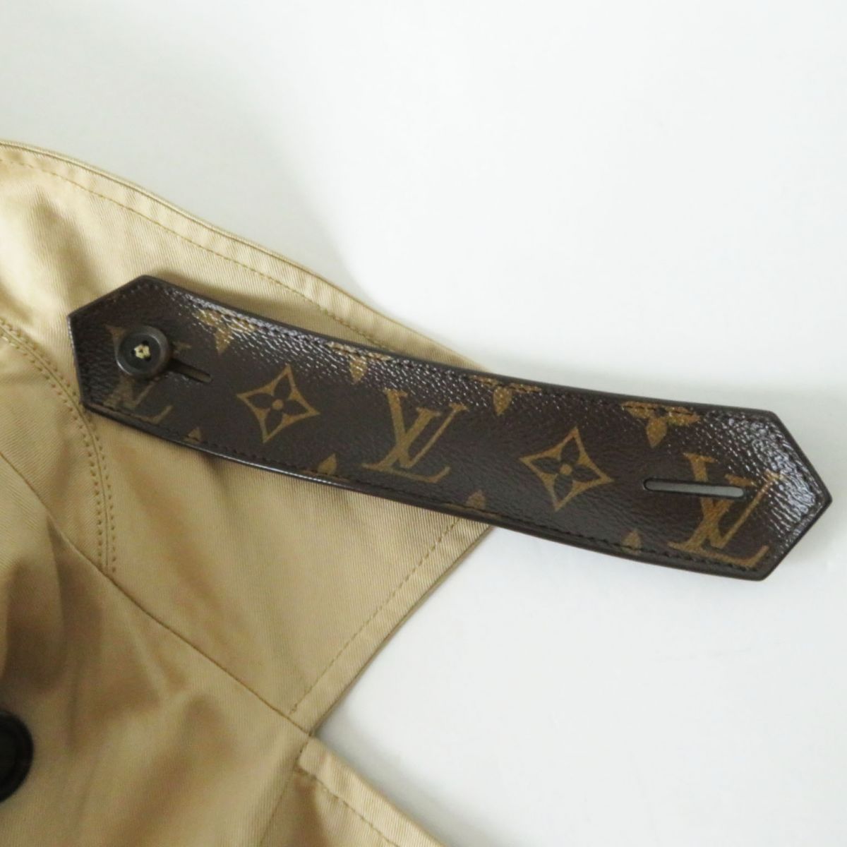 Louis Vuitton Monogram Wool Trench Coat Women Beige