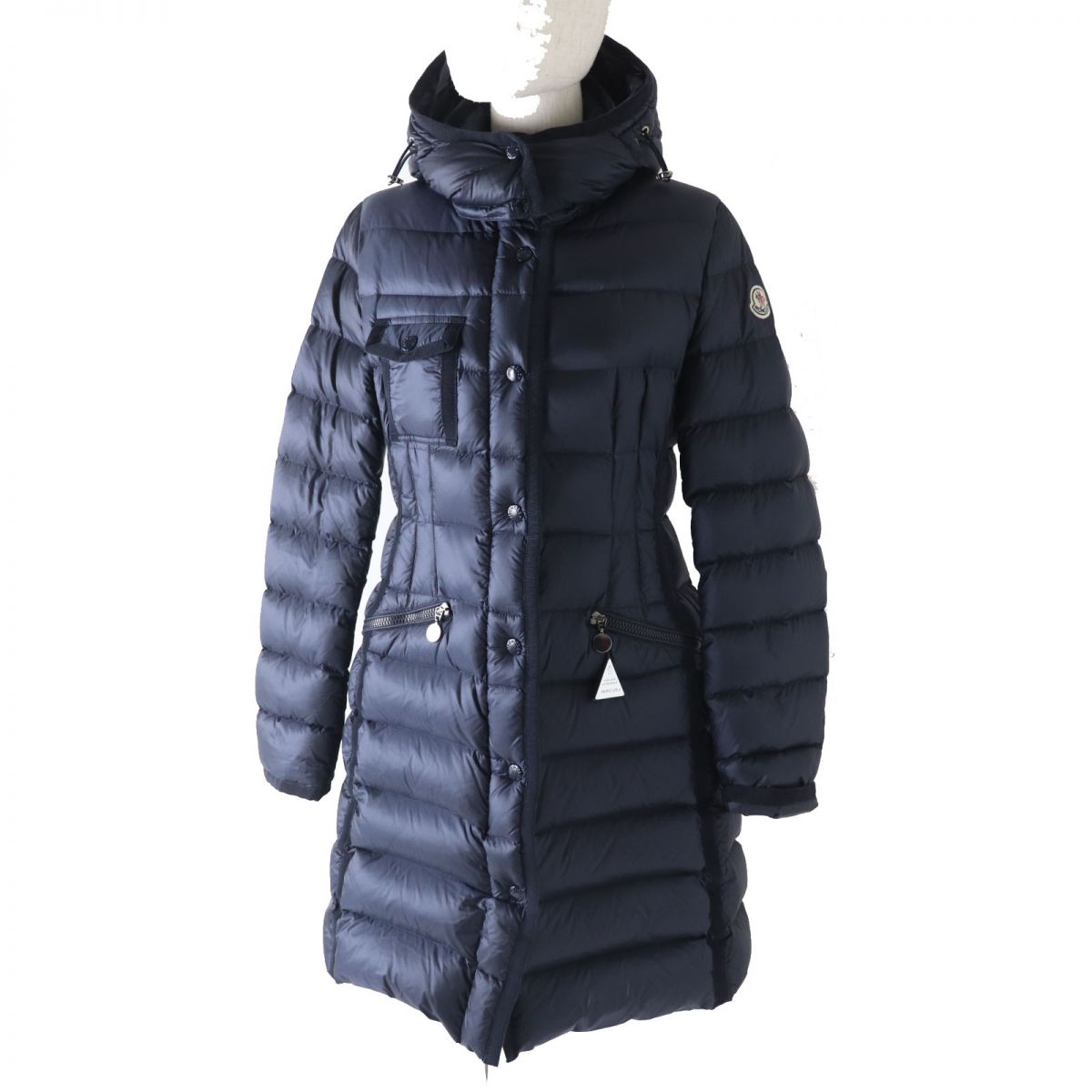 Moncler Hermine Women's Long Down Coat Navy