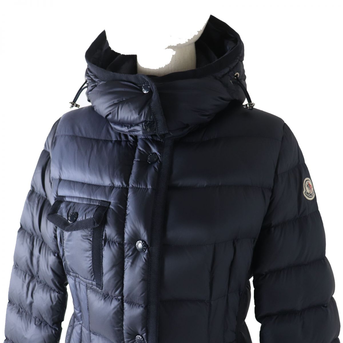 Moncler Hermine Women's Long Down Coat Navy