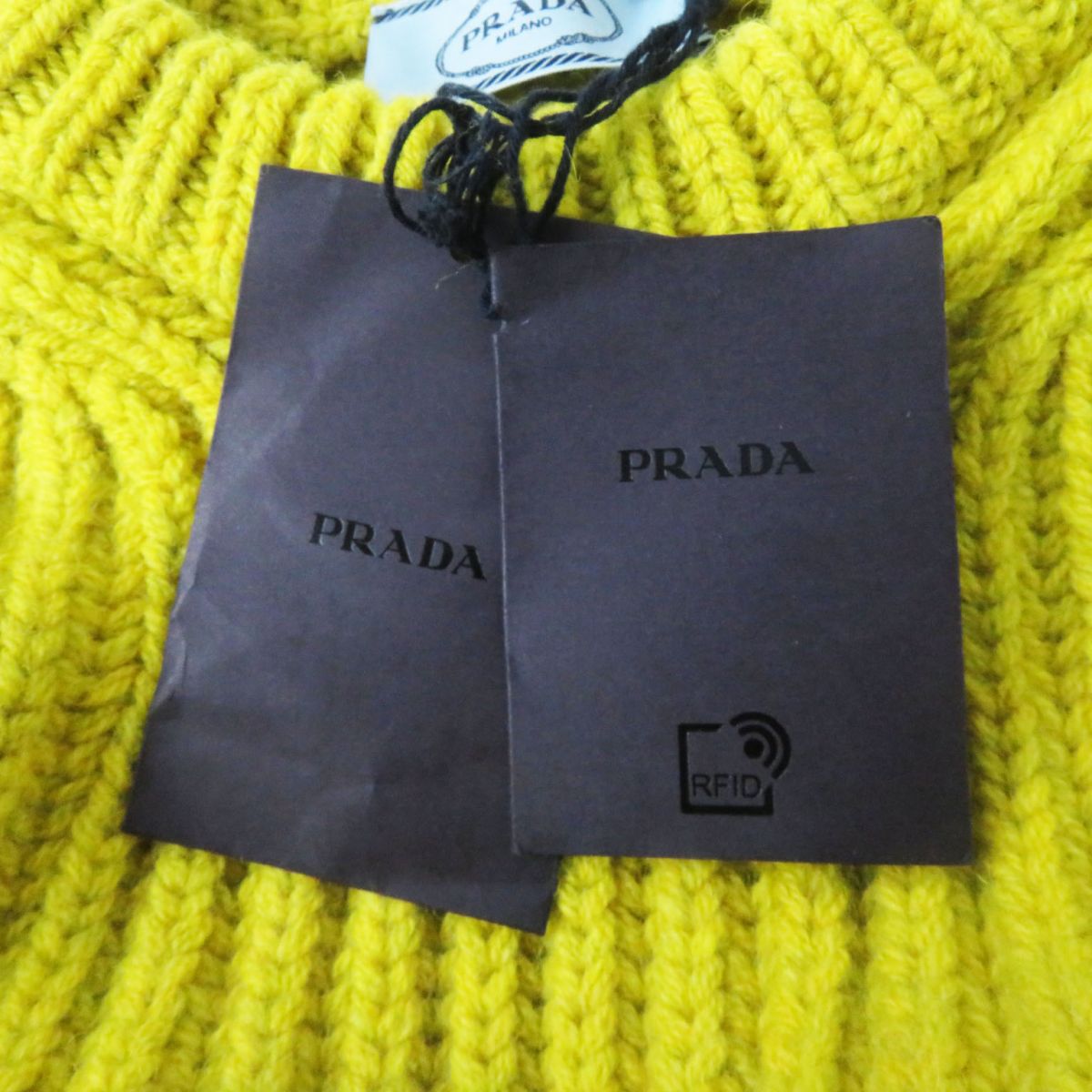 Prada Wool Crew Neck Sweater P24Q1L Yellow